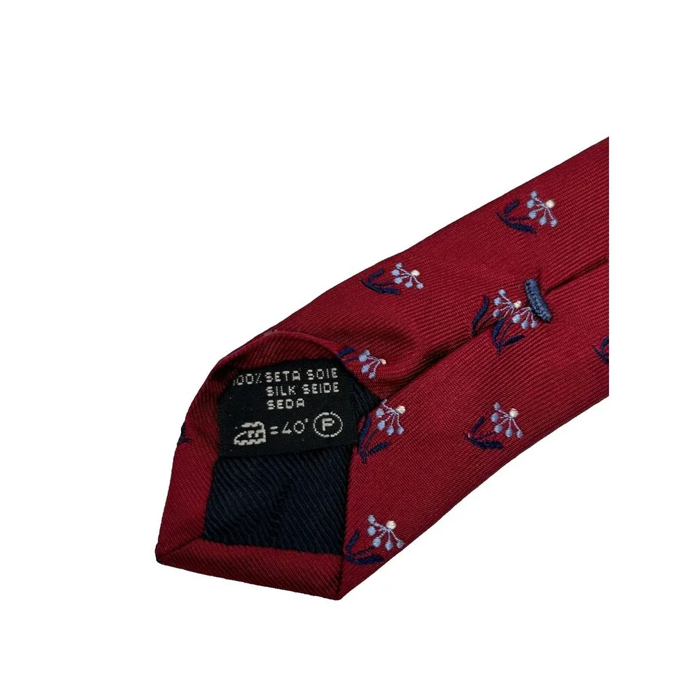 Ermenegildo Zegna Red Floral Silk Tie 61.75